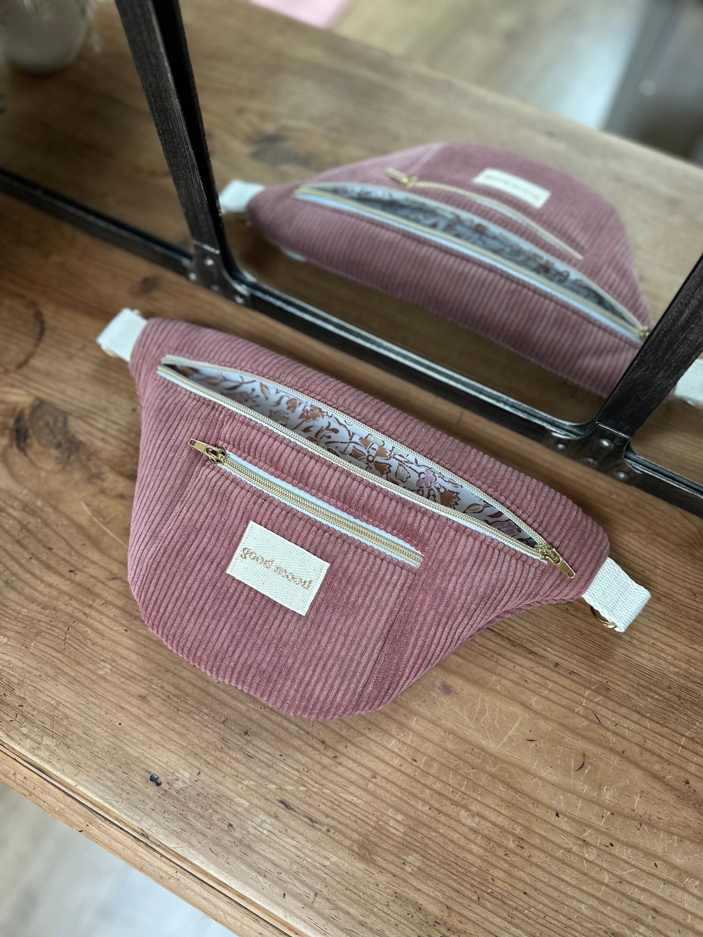 Sac Banane Midi - Velvet Vibe - Vieux rose