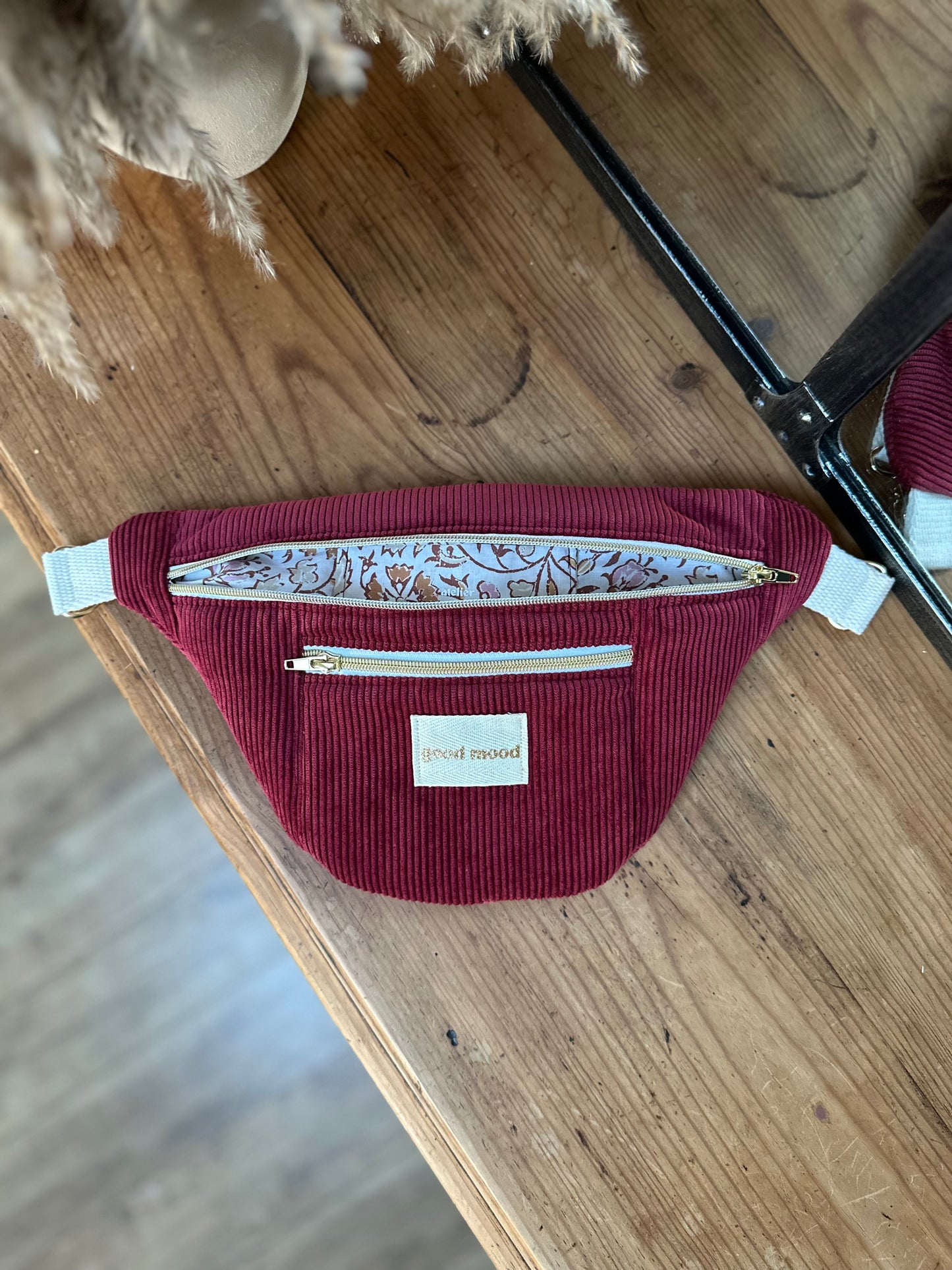 Sac Banane Midi - Velvet Vibe - Bordeaux
