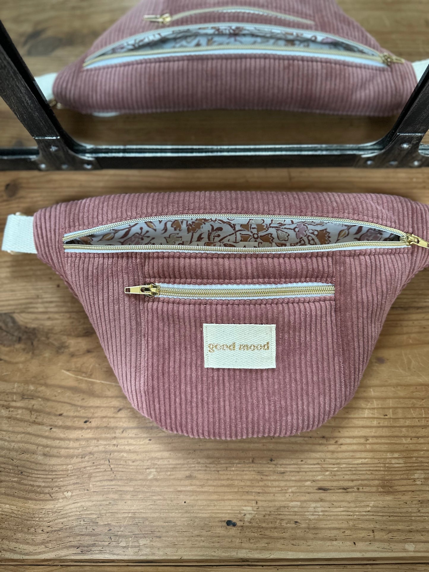 Sac Banane Midi - Velvet Vibe - Vieux rose