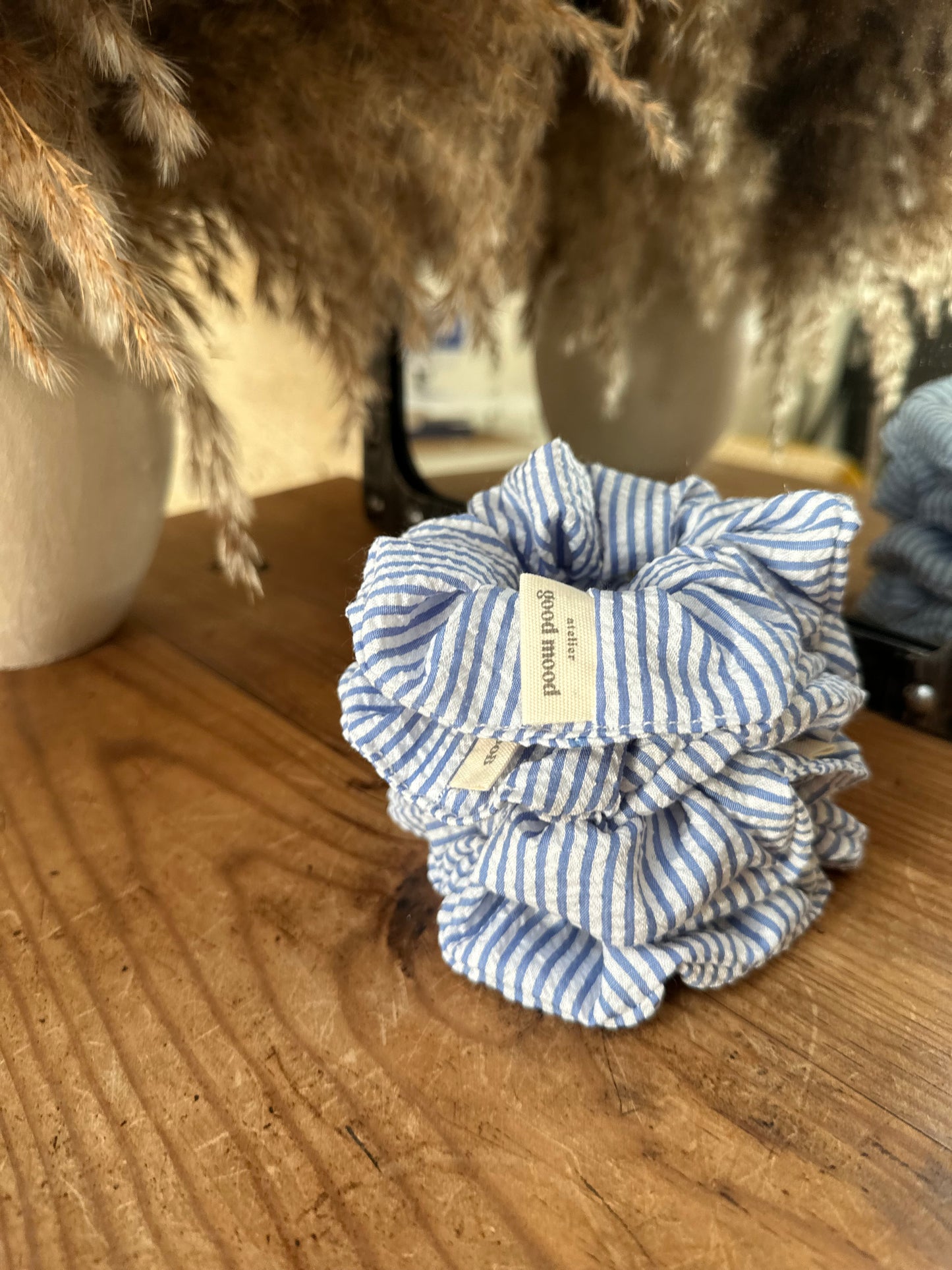 Chouchou rayée bleu & blanc – Happy Stripes | Sunshine Club